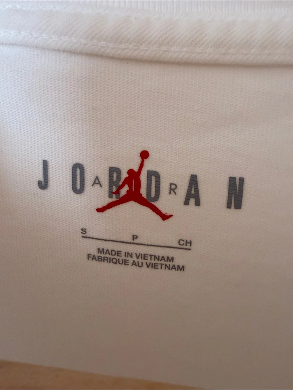 Jordan Cream Short Sleeve Crewneck T-Shirt with Subtle Logo